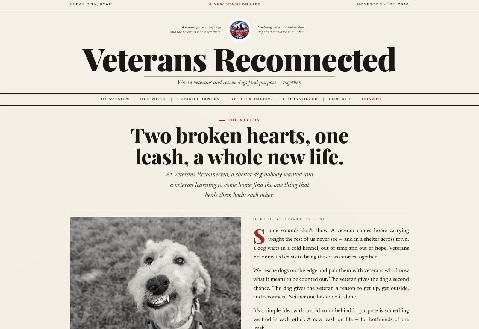 Veterans Reconnected, website by Paper Apothecary & Co.